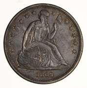 1863 Seated Liberty Silver Dollar - Near Uncirculated