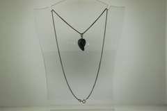 American Native Sterling Silver Turquoise Pendant With Italian Chain