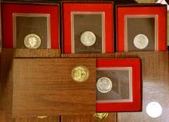 Lot Run Of 40% Ike Proof Silver Dollars in the Brown Box 1971-1974 4 Total Coins