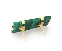 Super Chic 14kt YG Malachite with Gold Accent Earrings