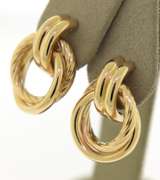 Fancy Yellow Gold Interlocking Circle Earrings