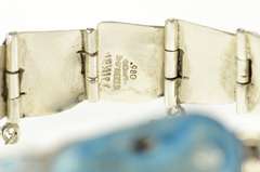 Sterling Silver Melesio Villarreal Taxco Enamel Ornate Snake Bracelet