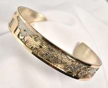 Joyful Two-Tone Cuff Bracelet in Sterling Silver