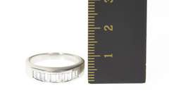 14K White Gold 0.80 Ctw Baguette Diamond D VS1 Wedding Band Ring