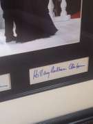 President Bill and Hillary Clinton Autographed Photo Display