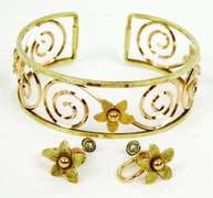 Vintage Krementz Gold-Filled Cuff & Earrings
