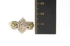 14K Yellow Gold Classic Diamond Cluster Encrusted Statement Ring