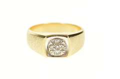 14K Yellow Gold 0.20 Ctw Diamond Cluster Men's Wedding Ring