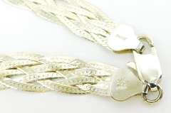 Italian Milor Wide Sterling Silver Woven Necklace