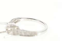 18K White Gold 6.5mm Diamond Engagement Setting Semi Mount Ring