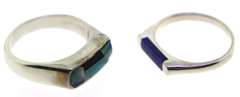 Sterling Silver Lot Of Two Lapis Ring