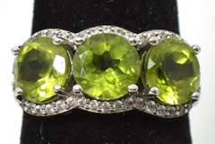 Sterling Silver Green Stone Ring
