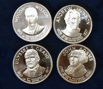 Lot Of 4 Sterling Silver President Medals