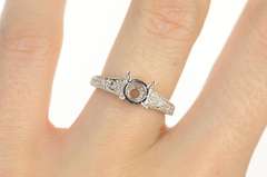 18K White Gold 6.5mm Diamond Engagement Setting Semi Mount Ring