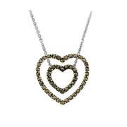 Sterling Silver 3-in-1 Marcasite Open Heart Pendant