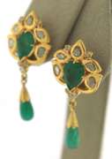 Strong 22kt Rose Cut Diamond & Emerald Diamond Earrings