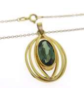 Gorgeous Oval Green Tourmaline Necklace