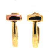 Nice Yellow Gold T Bar J Hoop Earrings