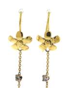 Fabulous 18kt Fower Dangle Earrings w Citirne and Diamond