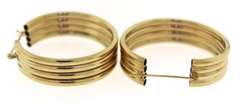 Chic 14kt Yellow Gold 4-Row Wide Hoop Earrings
