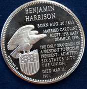 Benjamin Harrison Sterling Silver Medal