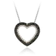 Sterling Silver 2/5ct Champagne Diamond Open Heart Pendant