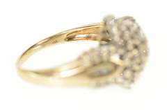 14K Yellow Gold Classic Diamond Cluster Encrusted Statement Ring