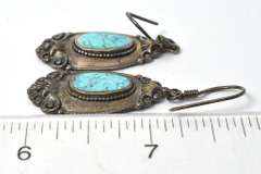 Vintage Sterling Silver Turquoise Earrings