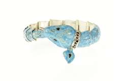 Sterling Silver Melesio Villarreal Taxco Enamel Ornate Snake Bracelet