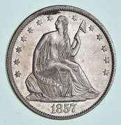1857 Seated Liberty Half Dollar - Planchet Flaw