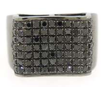 Men's Black Diamond Wide Ring