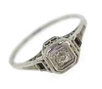 Vintage 18kt Old Mine Cut Diamond Ring