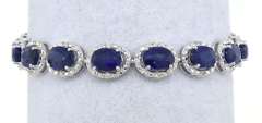 Sparkling Star Sapphire & Diamond Bracelet in Sterling Silver