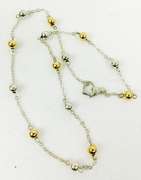 Sterling & 14K Gold Bead Necklace