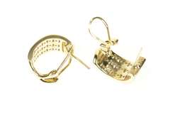 10K Yellow Gold 1.08 Ctw Diamond Semi Hoop French Clip Earrings