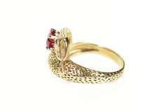 10K Yellow Gold 1930's Coiled Serpent Snake Syn. Ruby Men's Ring