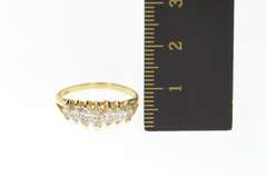 14K Yellow Gold 0.74 Ctw Marquise Graduated Diamond Band Ring