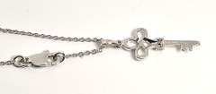 Charming Key Pendant & Diamond Necklace in 14K WG