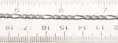 Italian Figaro Sterling Silver Chain Necklace