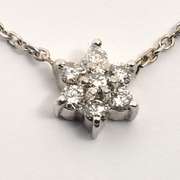 Pretty Diamond Cluster Necklace in 14K WG