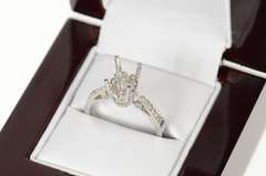 18K White Gold 0.18 Ctw Diamond Semi Mount Engagement Setting Ring
