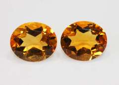 Intense Natural Citrine Pair - 12.00 cts.