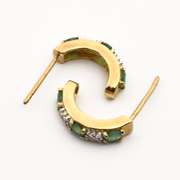 Sweet Emerald & Diamond J Hoop Earrings