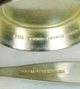 Vintage Denmark MEKA Sterling Enamel Salt Bowl & Spoon