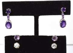 3 pairs of Sterling Silver Gemstone Earrings