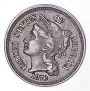 1870 Nickel Three-Cent Piece