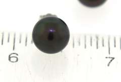 Fancy White Gold Black Pearl Stud