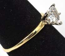 Adorable Heart-Cut CZ Solitaire Ring in Yellow Gold