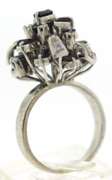 Vintage 14kt White Gold Blue Sapphire and Diamond Ring