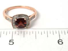 Vibrant Garnet & Diamond Ring in Yellow Gold